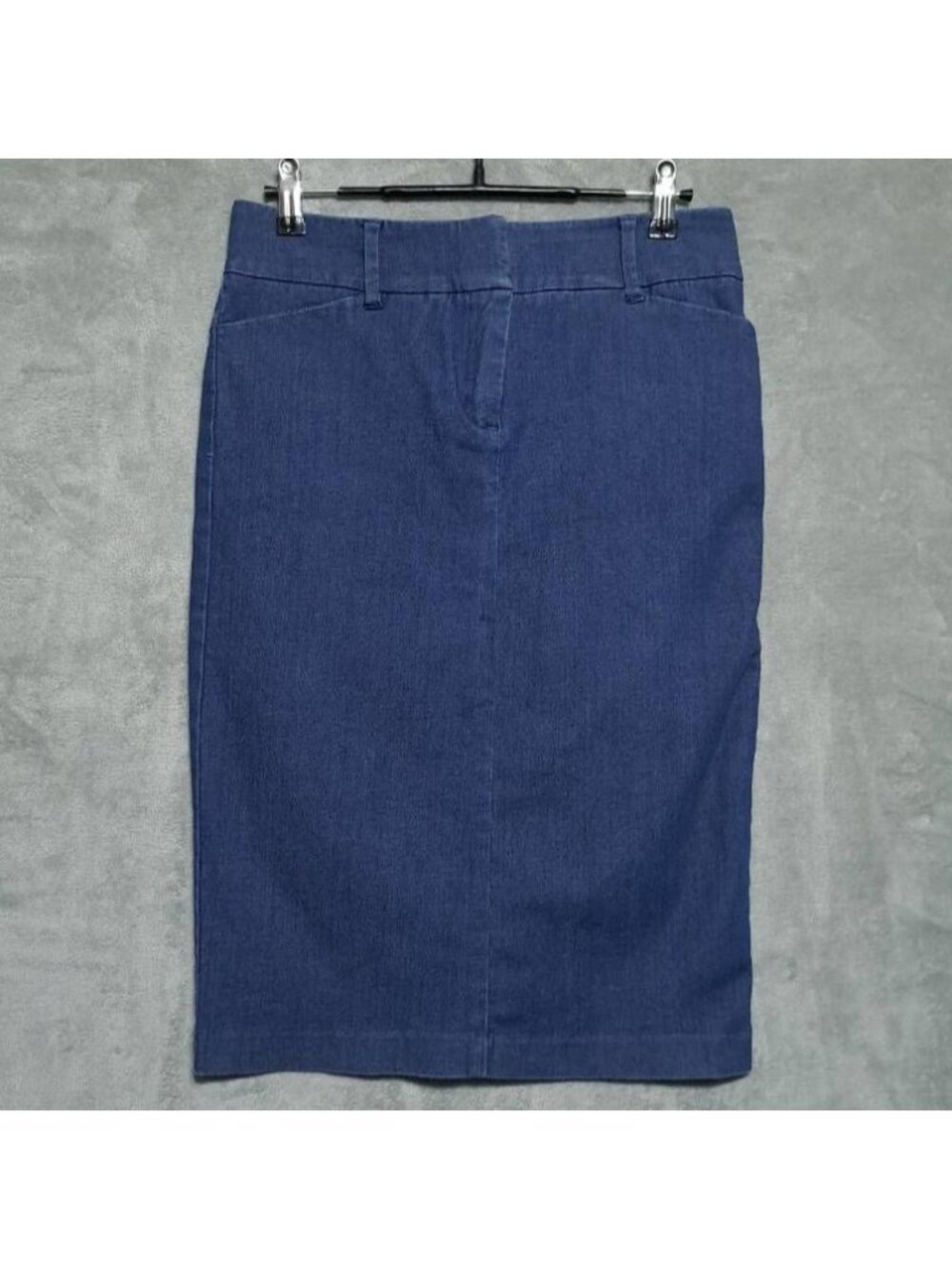 7th Avenue New York & Co Size 2 Blue Pencil Skirt Classic Fit Office Casual